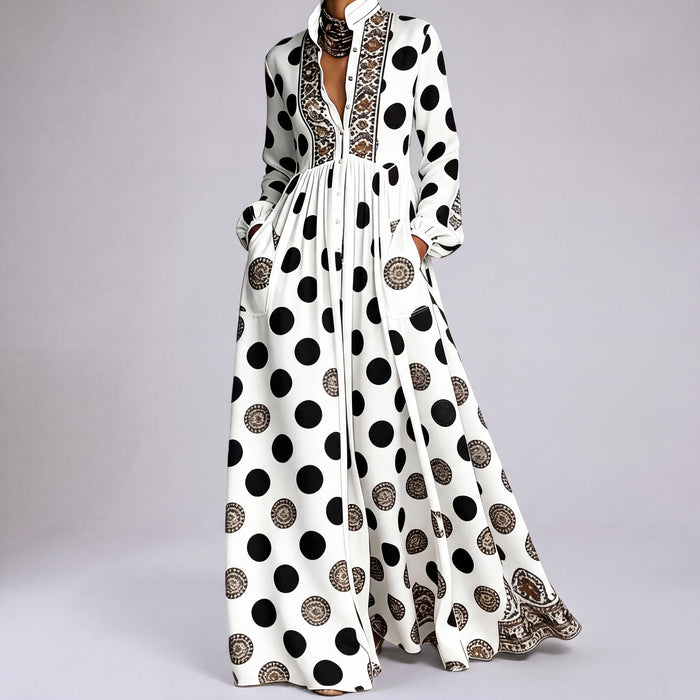 Vestido Camisero Largo Estampado