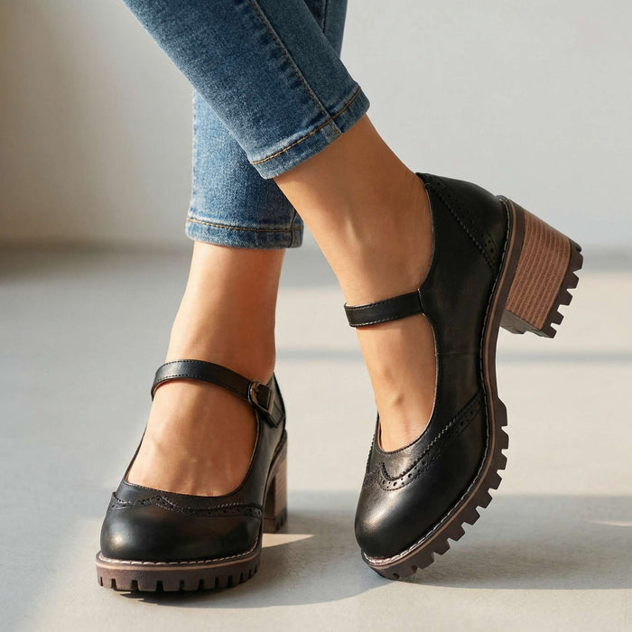 Zapatos de tacón con tiras en forma de T Cayetana