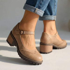Zapatos de tacón con tiras en forma de T Cayetana