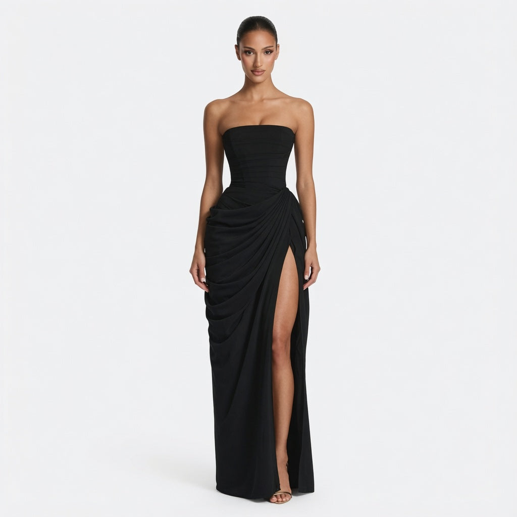 Vestido de Noche sin Tirantes