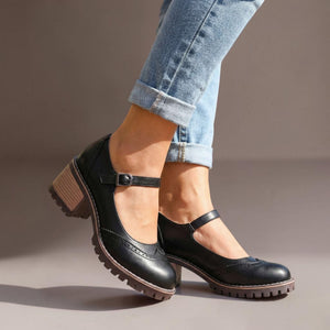Zapatos de tacón con tiras en forma de T Cayetana