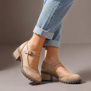 Zapatos de tacón con tiras en forma de T Cayetana